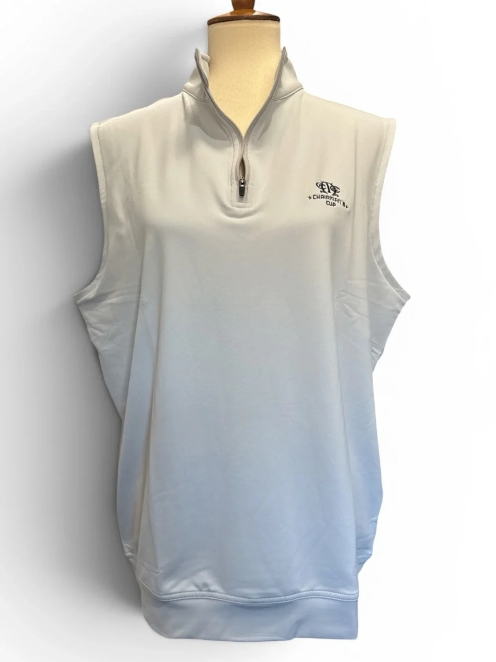 Peter Millar Pale Blue Sleeveless Quarter-Zip Polo Vest #563